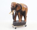 Skulptur, elefant. trä.