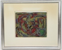 Greta Ehrnberg, "Sagokarossen", collage och blandteknik, signerad, 1966.
