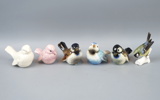 Figuriner, 6 st, fåglar, porslin, Goebel.