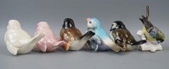 Figuriner, 6 st, fåglar, porslin, Goebel.