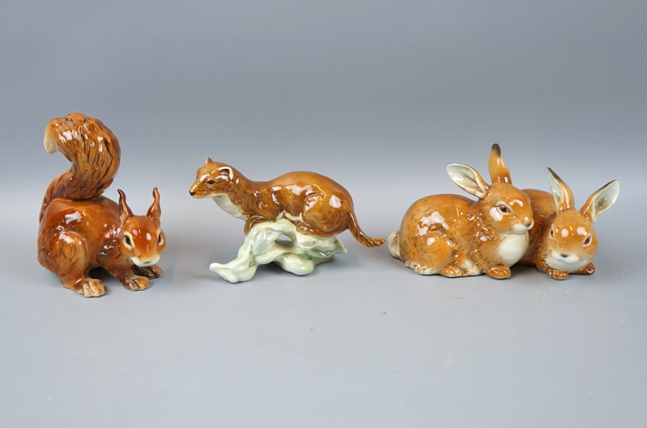 Figuriner, 3 st, porslin, Goebel.