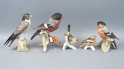 Figuriner, 5 st, fåglar, porslin, Goebel.