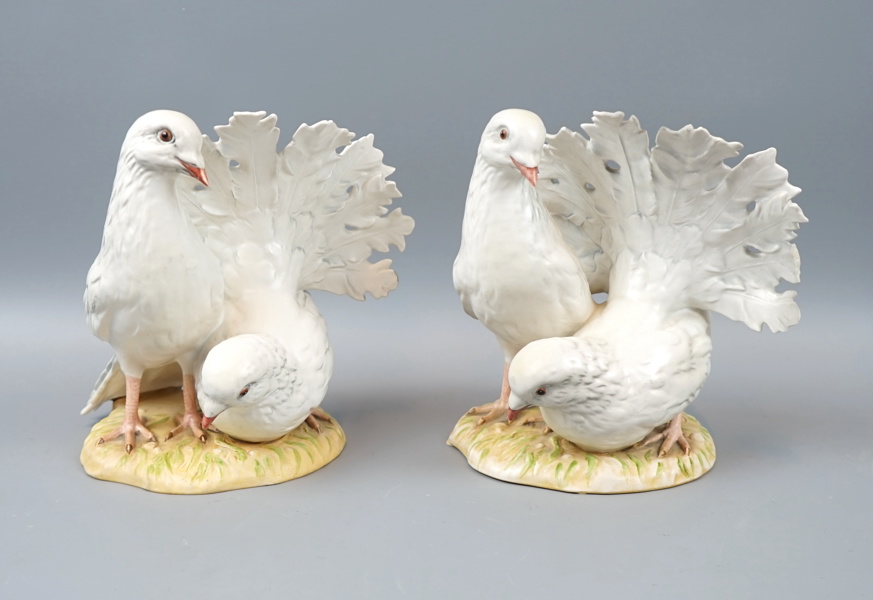 Figuriner, ett par, duvor, porslin, Goebel.