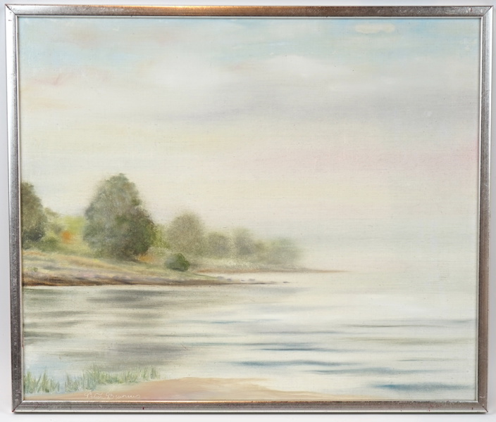 Peter Brunius, ''Morgondis'', olja på duk, signerad.