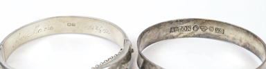 Armringar, 2 st, silver, bl.a Alton.