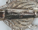 Broscher, 2 st, silver med markasiter och filigranarbete.