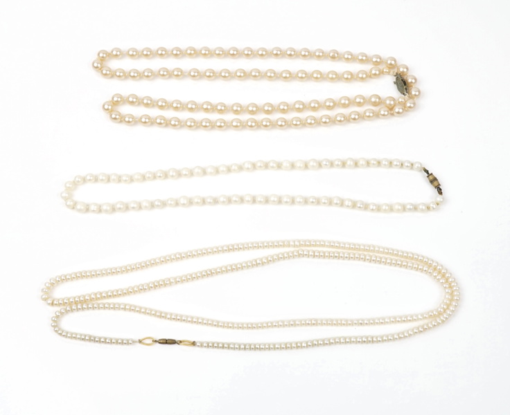 Pärlhalsband, 3 st.