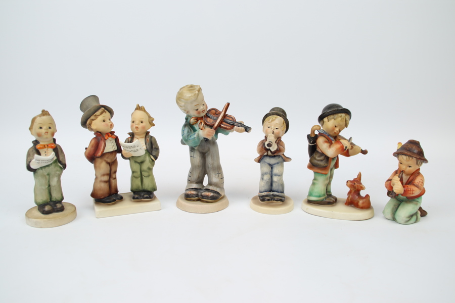Figuriner, 6 st porslin, bl.a. Goebel.