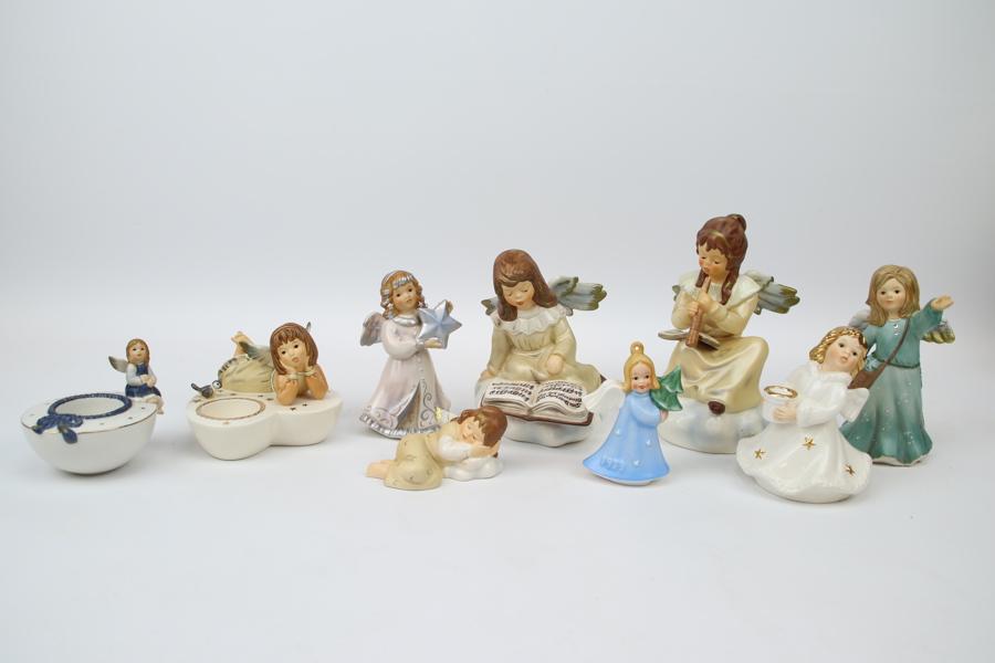 Figuriner m.m, 9 st, porslin, Goebel.