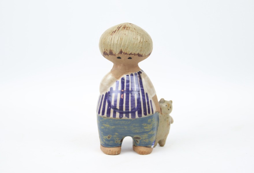 Lisa Larson, figurin, stengods, "Malin", ur serien Larsons ungar, Gustavsberg.