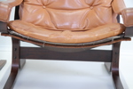 Ingmar Relling, fåtöljer, 3 st, skinn/trä, "Siesta", Westnofa Furniture.