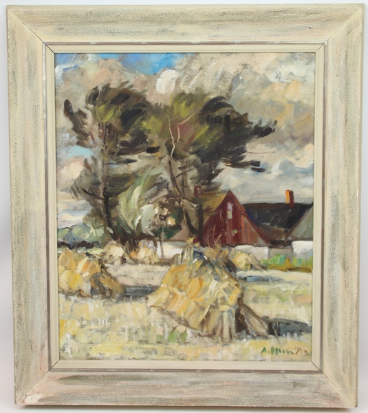 Anders Olson, "Blåsväder", olja på duk, signerad, 1943.