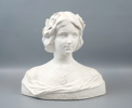 Oidentifierad konstnär, skulptur, gips, förställande Dantes musa Beatrice Portinari, signerad E. Vogh, 1871.