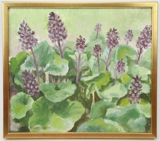 Gertrud Carlsson, olja på pannå, signerad, 1978.