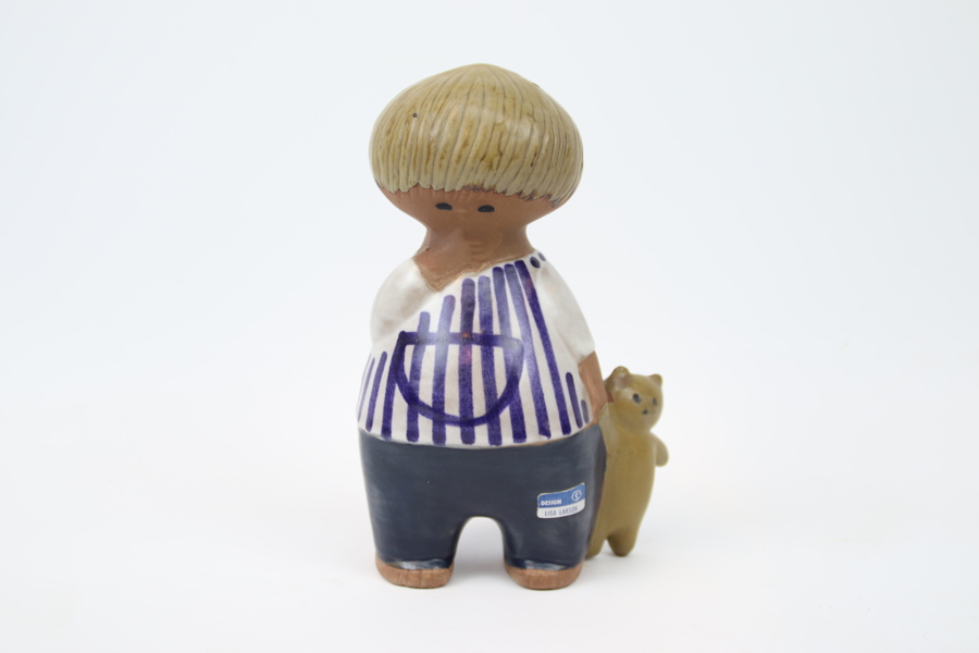 Lisa Larson, figurin, stengods, "Malin", ur serien Larsons ungar, Gustavsberg.