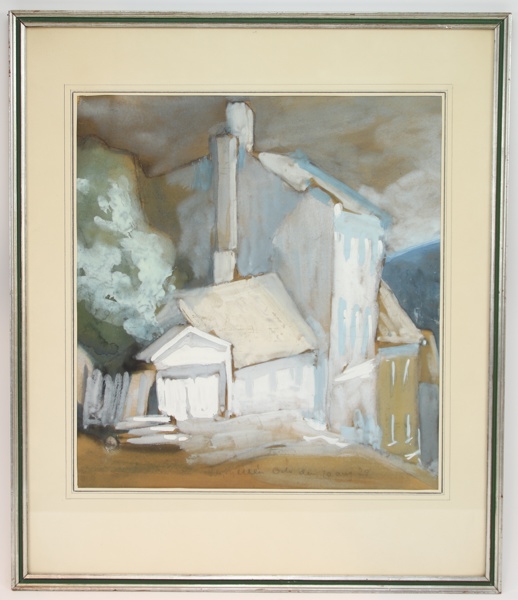 Per Kjellén, gouache, signerad, 10 augusti 1928.