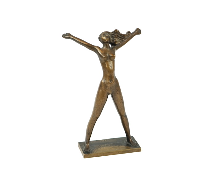 Stig Blomberg, "Fritidsflickan", skulptur, patinerad brons, monogramsignerad SB.