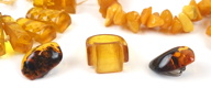 Halsband, ring m.m, 8 delar, bärnsten.