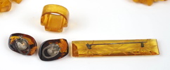 Halsband, ring m.m, 8 delar, bärnsten.