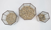 Ljuslyktor, 3 st, glas/metall, Smith´s Konsthantverk.