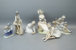 Figruiner, 6 st, porslin, bl.a Lladro och Tengra.