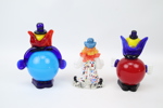 Figuriner, clowner, 3 st, glas, RBA Olofström.