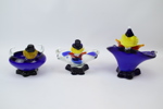 Figuriner/skålar, clowner, 3 st, glas, RBA Olofström.