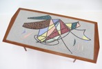 Soffbord, mosaik/teak.