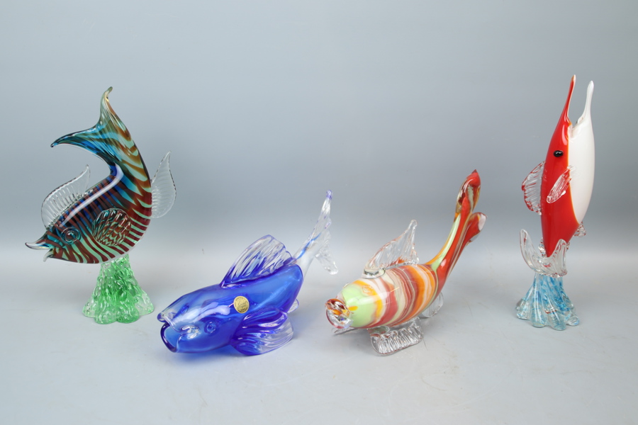 Figuriner, 4 st, glas, bl.a Cristal d´Arques.