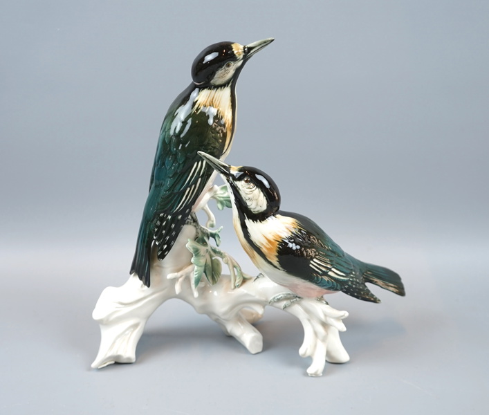 Figurin, fåglar, porslin.