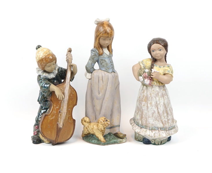 Figuriner, 3 st, keramik, Spanien,  bl.a Lladro.