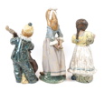 Figuriner, 3 st, keramik, Spanien, bl.a Lladro.