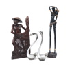 Skulpturer/figuriner, 4 st, trä/konstmassa.