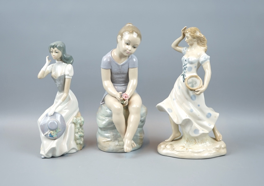 Figuriner, 3 st, porslin, bl.a Zaphir.