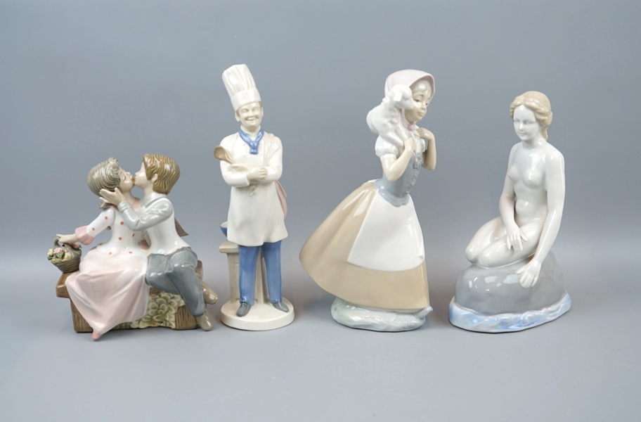 Figuriner, 4 st, porslin.