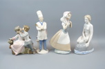Figuriner, 4 st, porslin.