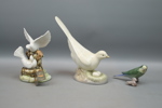 Figuriner, fåglar, 3 st, porslin, bl.a Bing & Gröndahl.