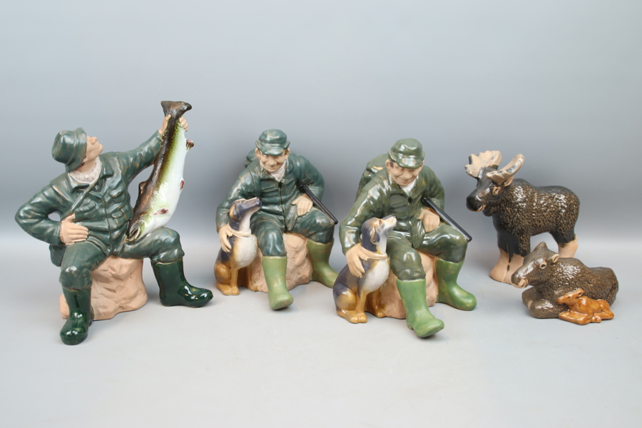 Figuriner, 5 st, keramik, Jie.