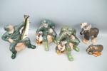 Figuriner, 5 st, keramik, Jie.