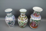 Vaser, 3 st, porslin, Asien.