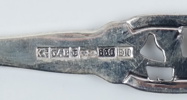 Kaffeskedar, 12 st, silver 830, ''Rosenranka''.