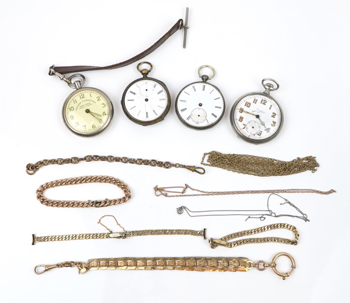 Fickur och kedjor, ett parti, bl.a Railway Timekeeper, Österrike.