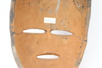 Masker/väggdekorationer, 2 st, terrakotta/trä.