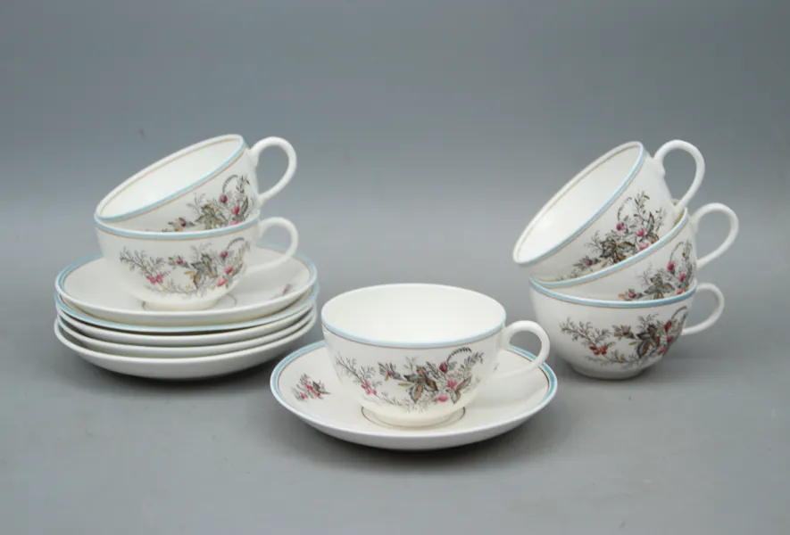 Kaffeservis, 6 delar, porslin, Rörstrand, 1800/1900-tal.