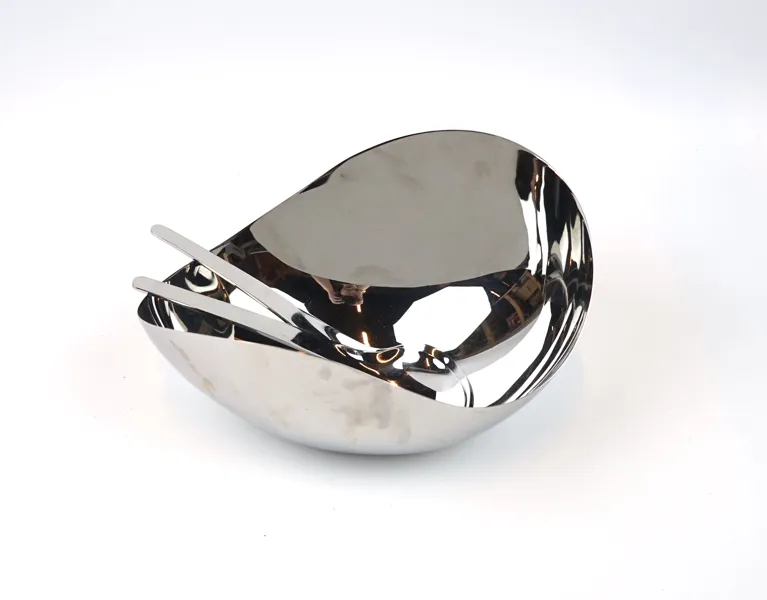 Helle Damkjär, skål och saladsbestick, 3 delar, rostfritt stål, ''Bloom'', Georg Jensen.