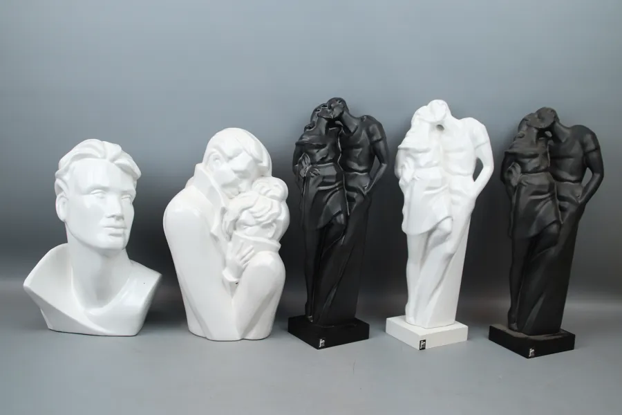 Figuriner, 5 st, keramik, Jie.