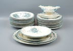 Servisdelar, 28 st, flintgods, ''Grön Anna'',  Rörstrand/Göteborgs Porslinsfabrik.