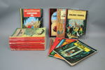 Tintin, serieralbum, 25 st, samt "Kobrornas Dal, Johan, Lotta och Jockos Äventyr", Hergé.