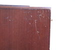 Bord samt stolar, 5 delar, mahogny/textil, gustaviansk stil.