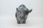 Kurt Tschörner och Otto Gerharz, figurin, bisonoxe, keramik, Ruscha, Tyskland.